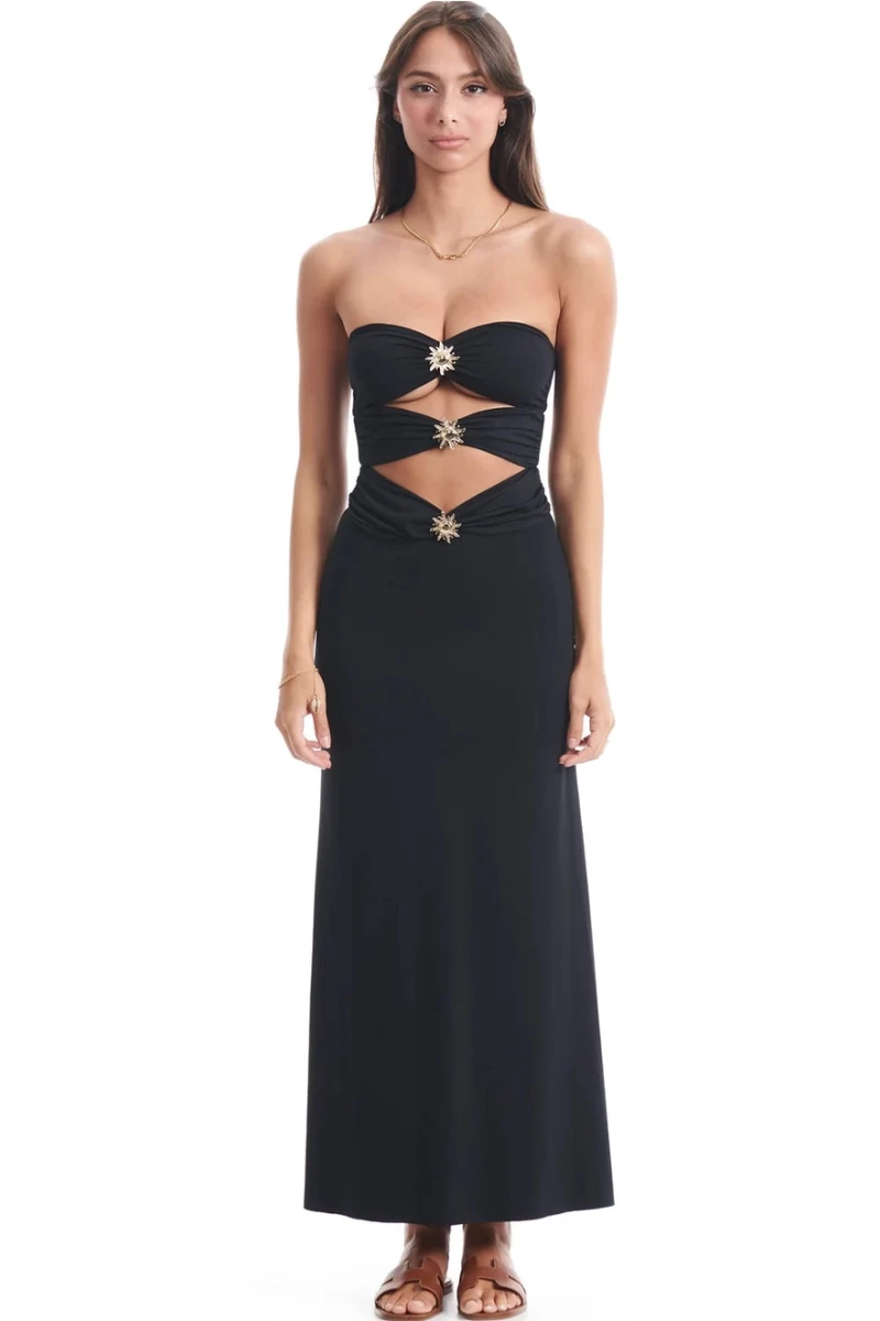 SAMMIE Maxikleid in Schwarz
