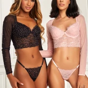 Kristallspitzen-Crop-Top-Set