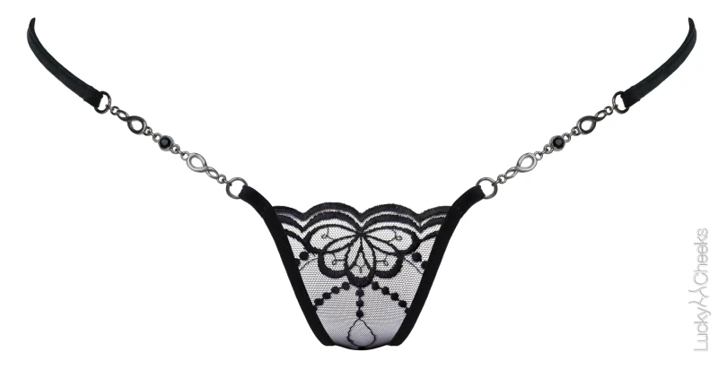 Butterfly in Black - Luxus Micro G-String