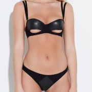 Ava Mini-Slip aus Leder und Wildleder