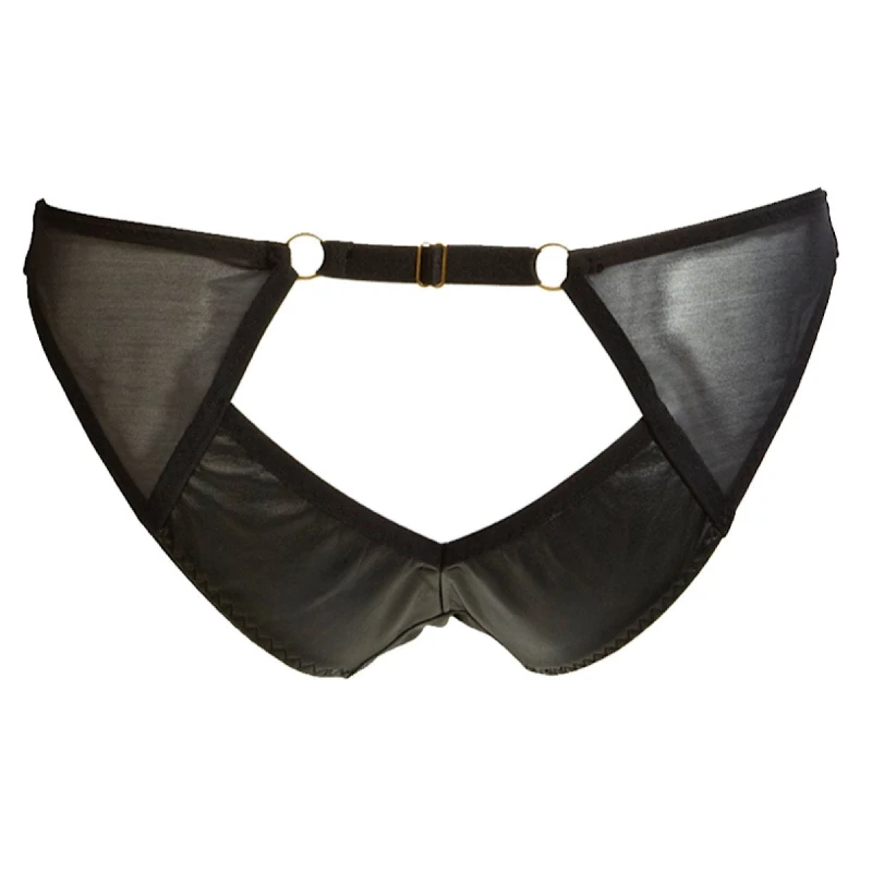 Ava Mini-Slip aus Leder und Wildleder