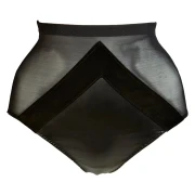 Ava Slip mit hoher Taille aus Leder und Wildleder