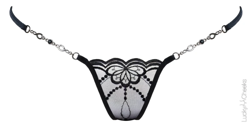 Butterfly in Black - Luxus mini G-String