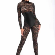 Enigma Spitzen Catsuit mit Unterbrustmieder