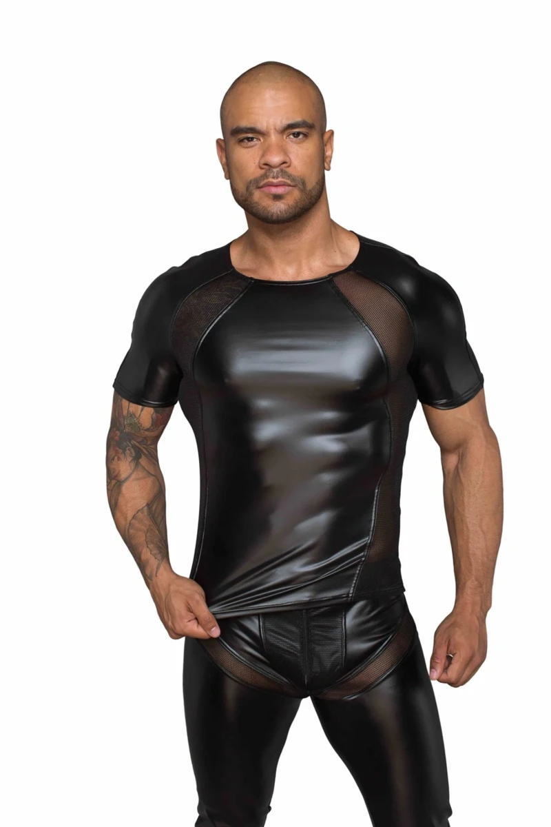 Herren T~Shirt aus Powerwetlook mit 3D Netzeinsätzen