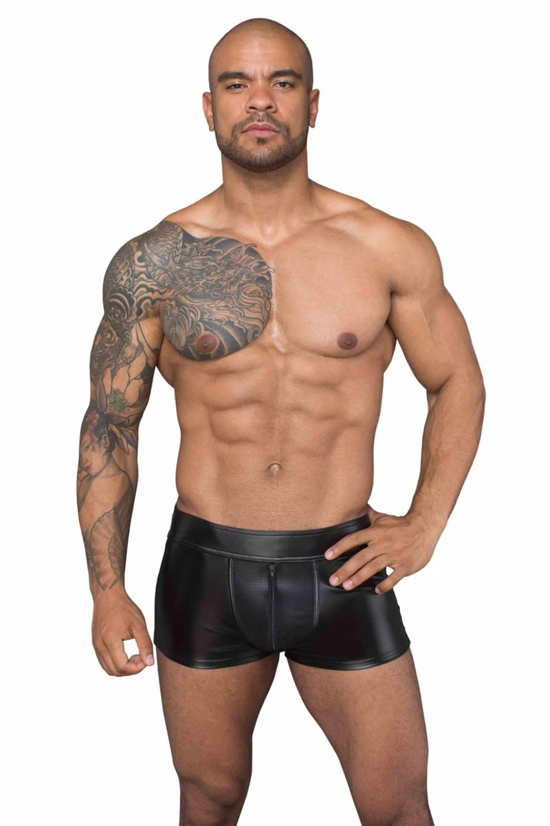 Herrenshorts aus Powerwetlook und 3D Netz