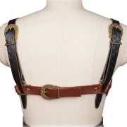 LIEBE SEELE - LEDER BUSTIER - SCHWARZ, BRAUN & GOLD