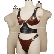 LIEBE SEELE - LEDER BUSTIER - SCHWARZ, BRAUN & GOLD