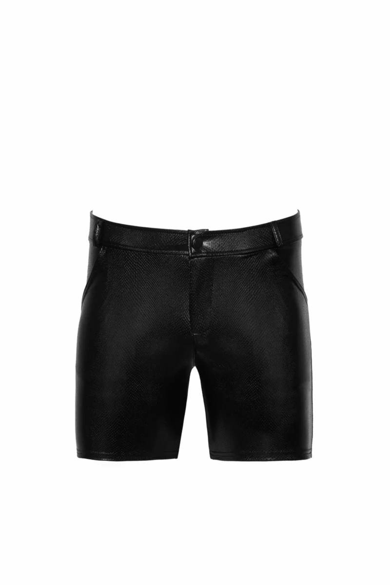 Mittellange Shorts aus Schlangen Wetlook mit Gesäßtaschen