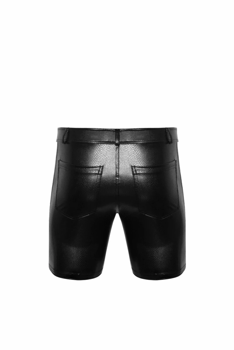 Mittellange Shorts aus Schlangen Wetlook mit Gesäßtaschen