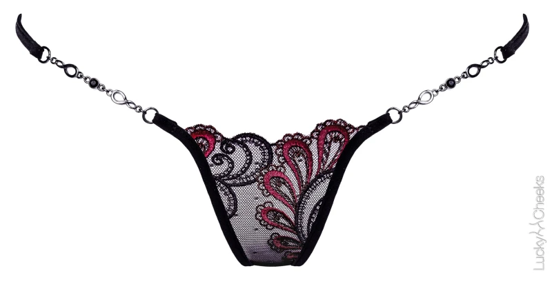 Precious Lady - Schwarzer Luxus Mini G-String