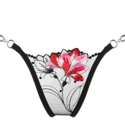 Red Flower - Schwarzer Luxus Mini G-String