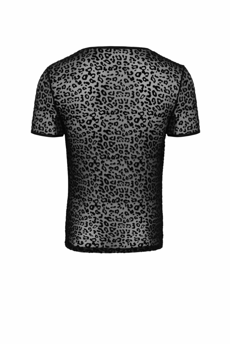 T~Shirt mit Leopardenflock und V ~ Ausschnitt