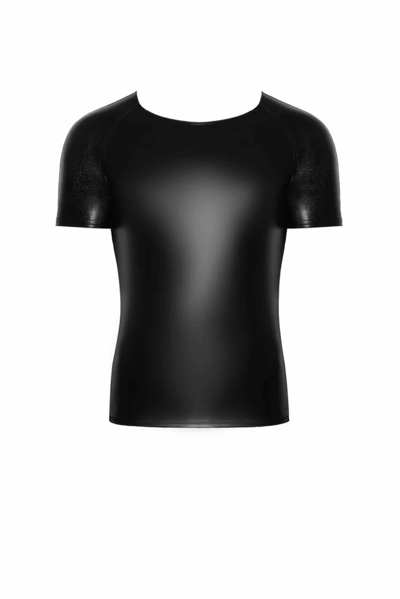 Wetlook T~Shirt mit Schlangen Wetlook Ärmeln